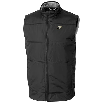 Men's Cutter & Buck  Black Purdue Boilermakers Stealth Full-Zip Vest