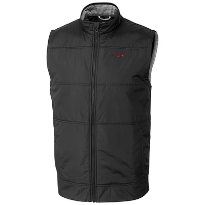 Men's Cutter & Buck  Black Arkansas Razorbacks Stealth Full-Zip Vest