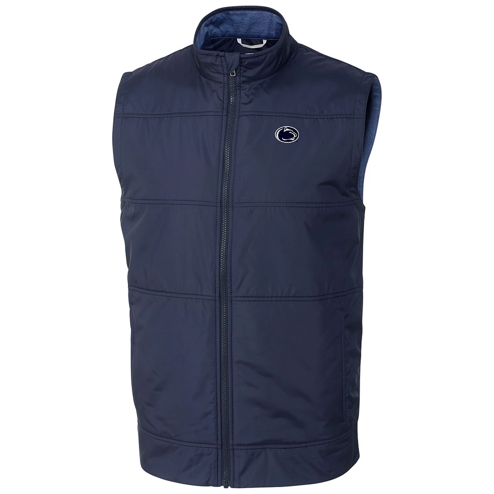 Men's Cutter & Buck Navy Penn State Nittany Lions Stealth Full-Zip Vest