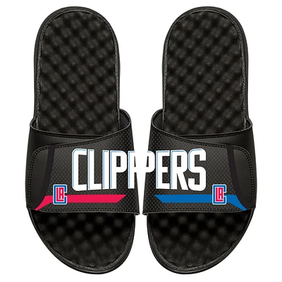 Men's ISlide Black LA Clippers Statement Jersey Split Slide Sandals