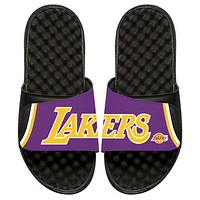 Men's ISlide Black Los Angeles Lakers Statement Jersey Split Slide Sandals