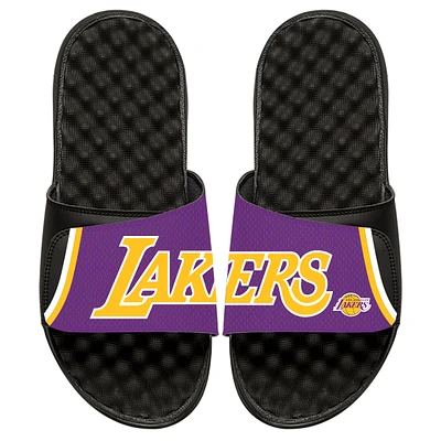 Men's ISlide Black Los Angeles Lakers Statement Jersey Split Slide Sandals