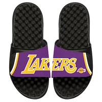 Men's ISlide Black Los Angeles Lakers Statement Jersey Split Slide Sandals