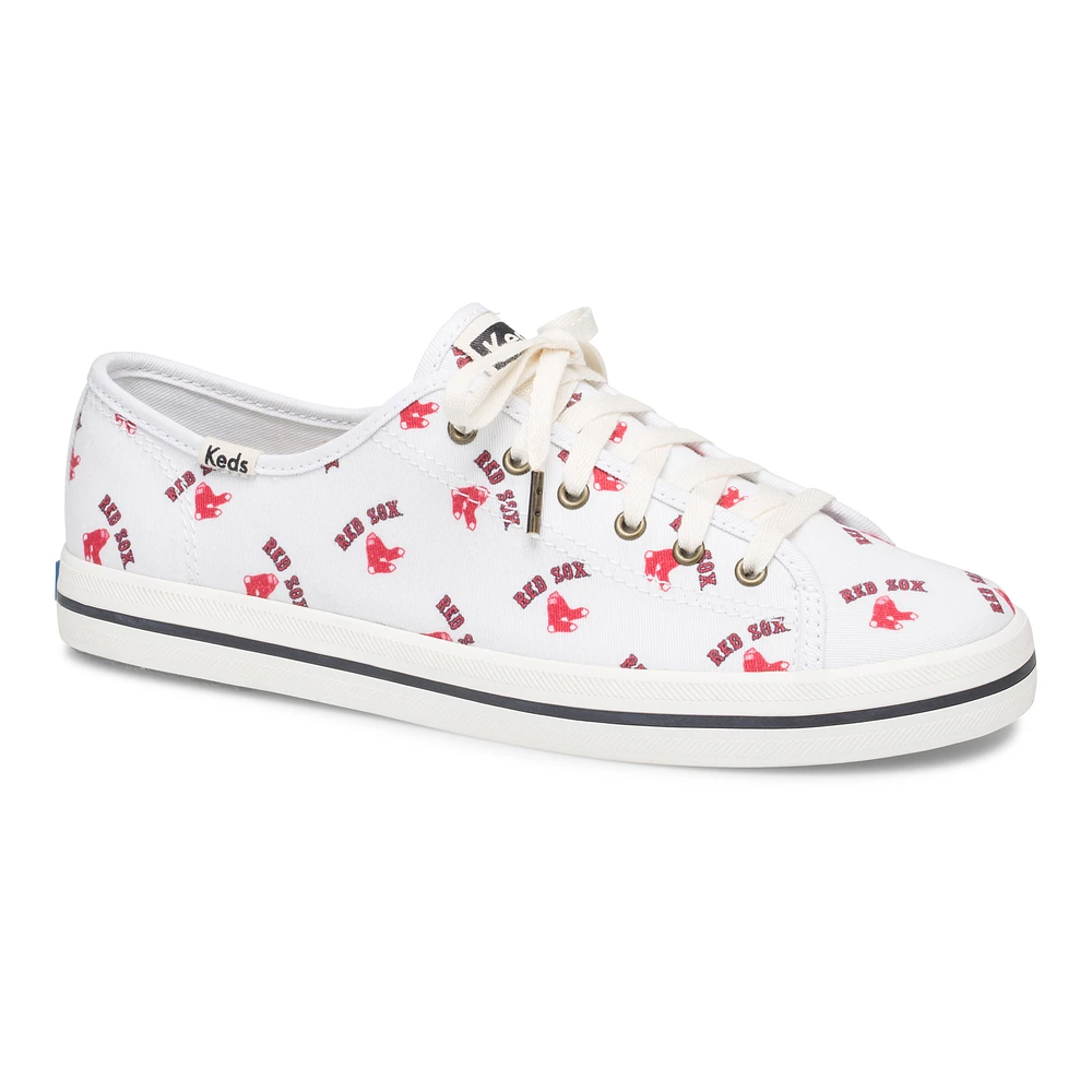 Women's Keds White Boston Red Sox Kickstart Repeat Logo Sneakers