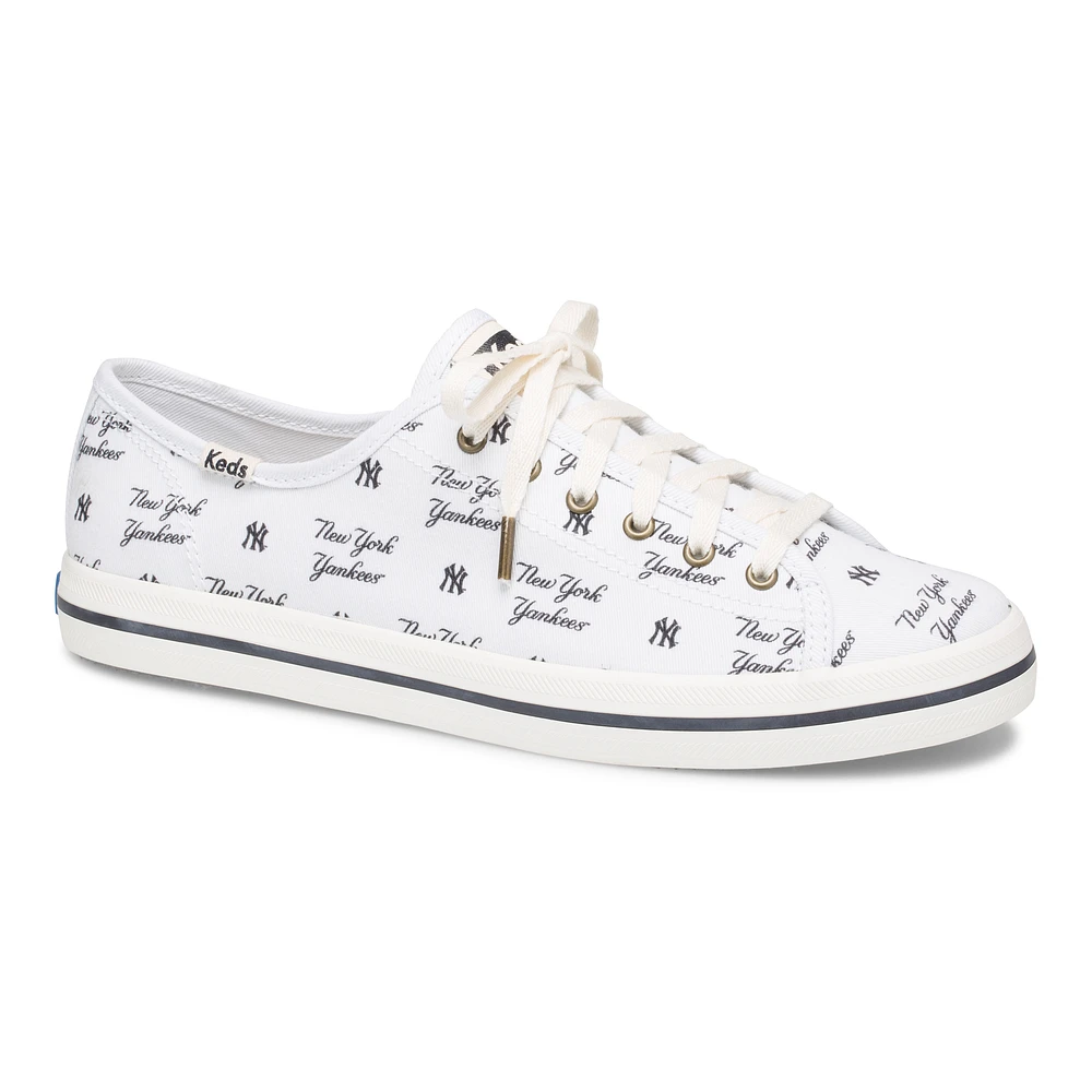 Women's Keds White New York Yankees Kickstart Repeat Logo Sneakers