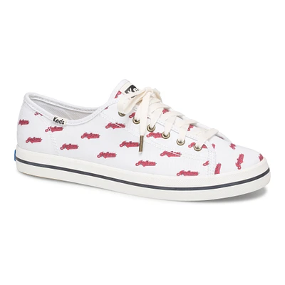 Women's Keds White Cleveland Indians Kickstart Repeat Logo Sneakers