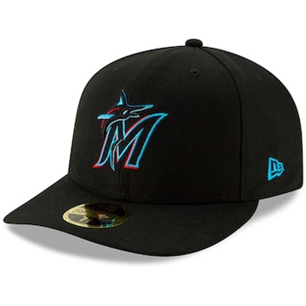 Men's New Era Black Miami Marlins Authentic Collection On-Field Low Profile 59FIFTY Fitted Hat