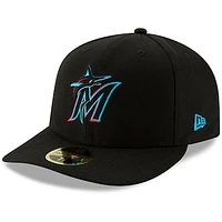 Men's New Era Black Miami Marlins Authentic Collection On-Field Low Profile 59FIFTY Fitted Hat