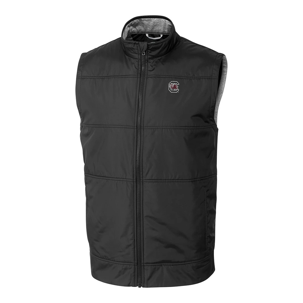 Men's Cutter & Buck Black South Carolina Gamecocks Big Tall Stealth DryTec Full-Zip Vest