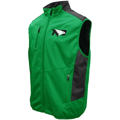 Men's Franchise Club Green North Dakota Peak Full-Zip Softshell Vest