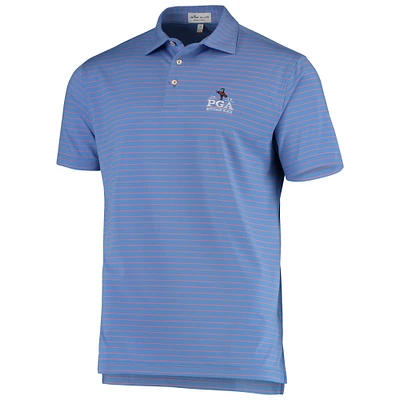 Men's Peter Millar Blue/Red 2019 PGA Championship Halifax Stripe Stretch Polo