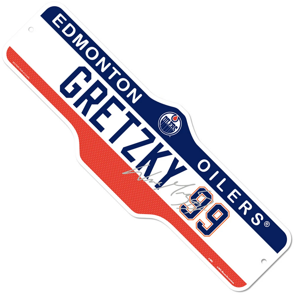 Wayne Gretzky Edmonton Oilers - Deluxe Street Sign