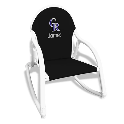 Black Colorado Rockies Children's Personalized Rocking Chair