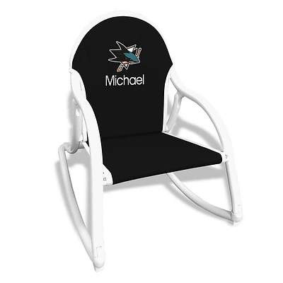 Black San Jose Sharks Children's Personalized Rocking Chair