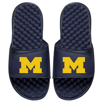 Youth ISlide Navy Michigan Wolverines Primary Logo Slide Sandals