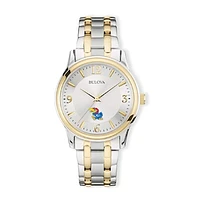 Bulova Silver/Gold Kansas Jayhawks Classic Two-Tone Round Watch