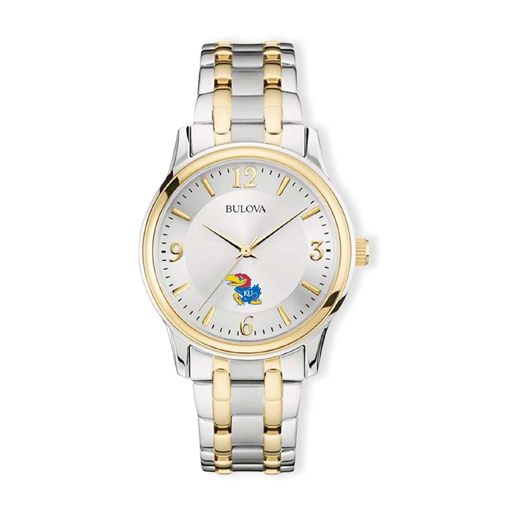 Bulova Silver/Gold Kansas Jayhawks Classic Two-Tone Round Watch