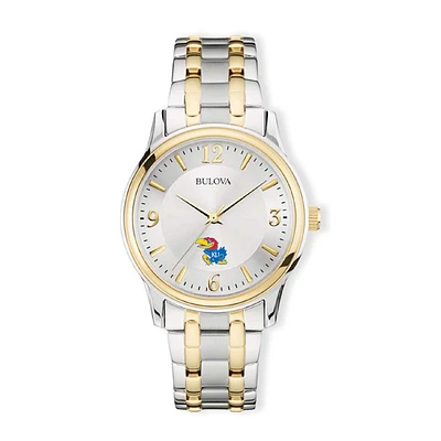 Bulova Silver/Gold Kansas Jayhawks Classic Two-Tone Round Watch