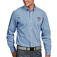 Men's Antigua Royal Oklahoma City Thunder Associate Big & Tall Woven Long Sleeve Button-Down Shirt