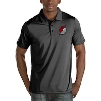 Men's Antigua Black Portland Trail Blazers Quest Big & Tall Polo