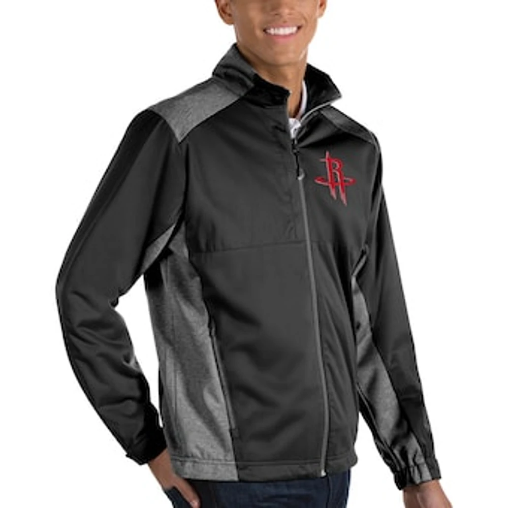 Men's Antigua Black Houston Rockets Revolve Big & Tall Full-Zip Jacket