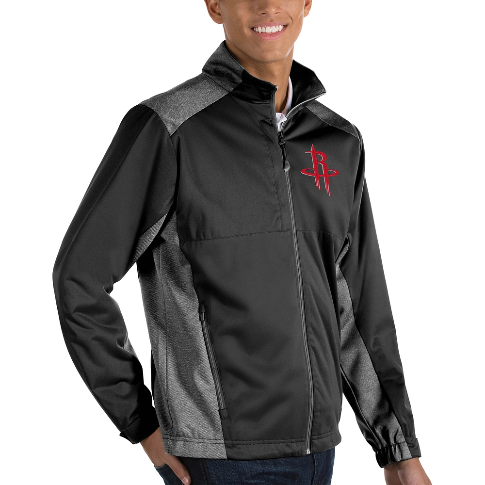 Men's Antigua Black Houston Rockets Revolve Big & Tall Full-Zip Jacket