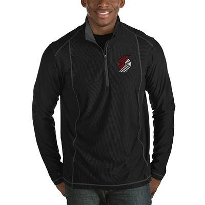 Men's Antigua Black Portland Trail Blazers Tempo Big & Tall Half-Zip Pullover Jacket