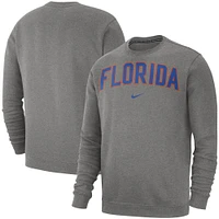 Men's Nike Heather Gray Florida Gators Club Fleece Sweatshirt