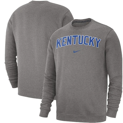 Men's Nike Heather Gray Kentucky Wildcats Club Fleece Sweatshirt