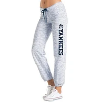 Women's New Era Navy New York Yankees Space Dye French Terry Pants