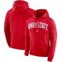 Men's Nike Scarlet Ohio State Buckeyes Arch Club Fleece Pullover Hoodie