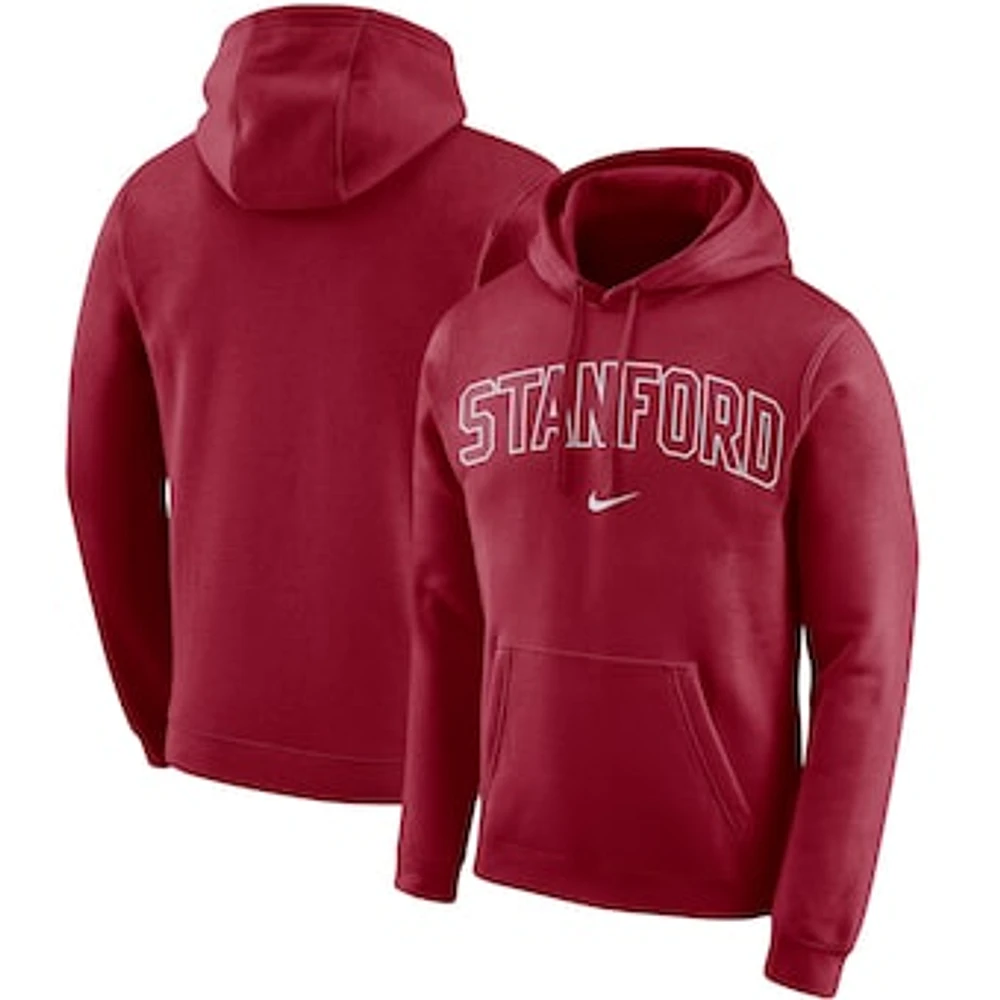 Men's Nike Cardinal Stanford Arch Club Fleece Pullover V-Neck Hoodie