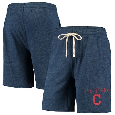 Men's Concepts Sport Heathered Navy Cleveland Indians Mainstream Tri-Blend Shorts