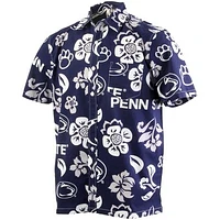 Men's Wes & Willy Navy Penn State Nittany Lions Floral Button-Up Shirt