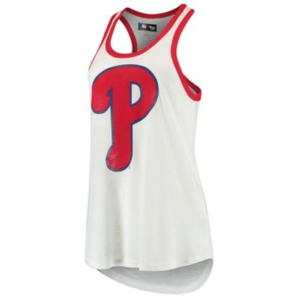 Women's G-III 4Her by Carl Banks White Philadelphia Phillies Tater Racerback Tank Top