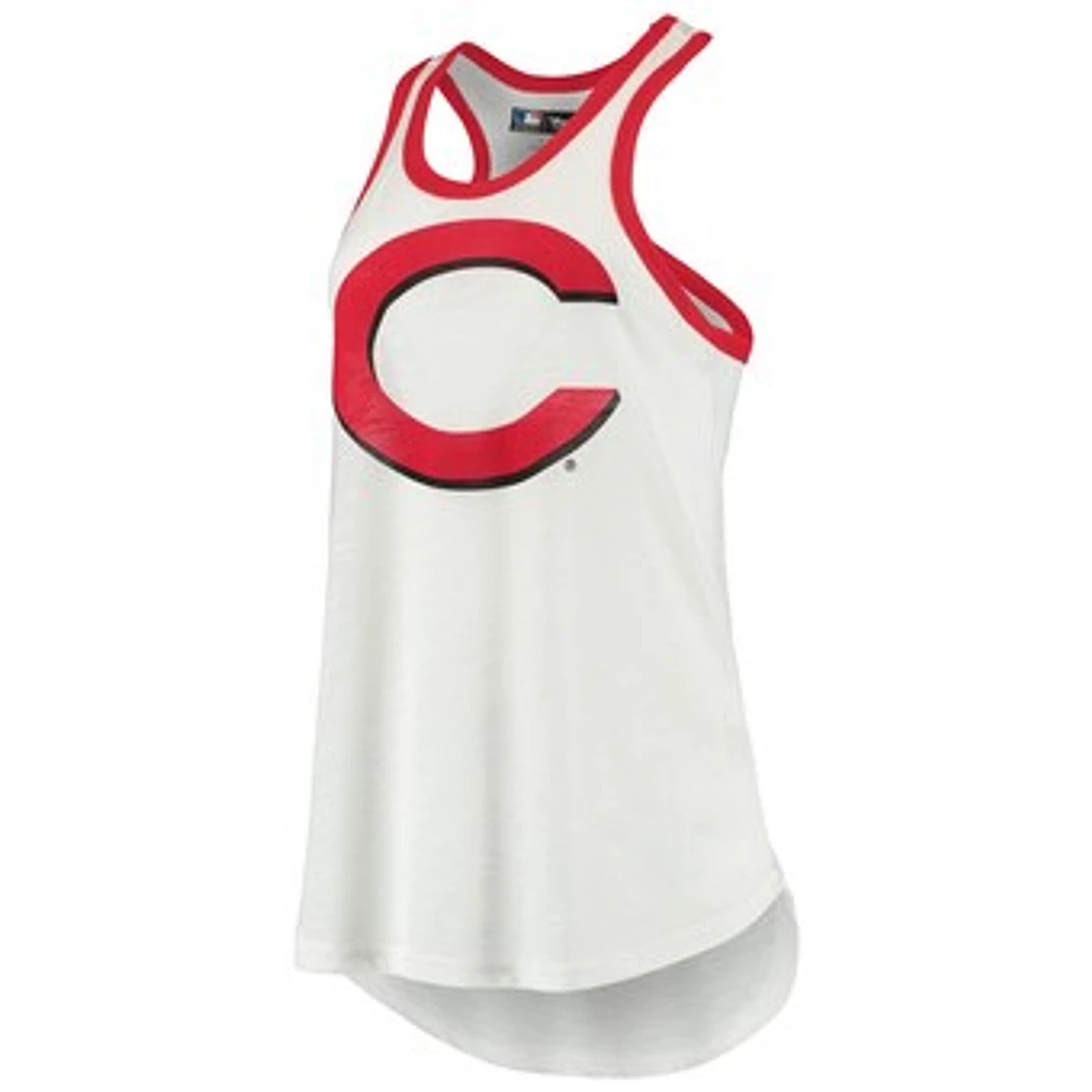 Women's G-III 4Her by Carl Banks White Cincinnati Reds Tater Racerback Tank Top