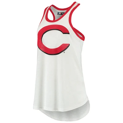 Women's G-III 4Her by Carl Banks White Cincinnati Reds Tater Racerback Tank Top