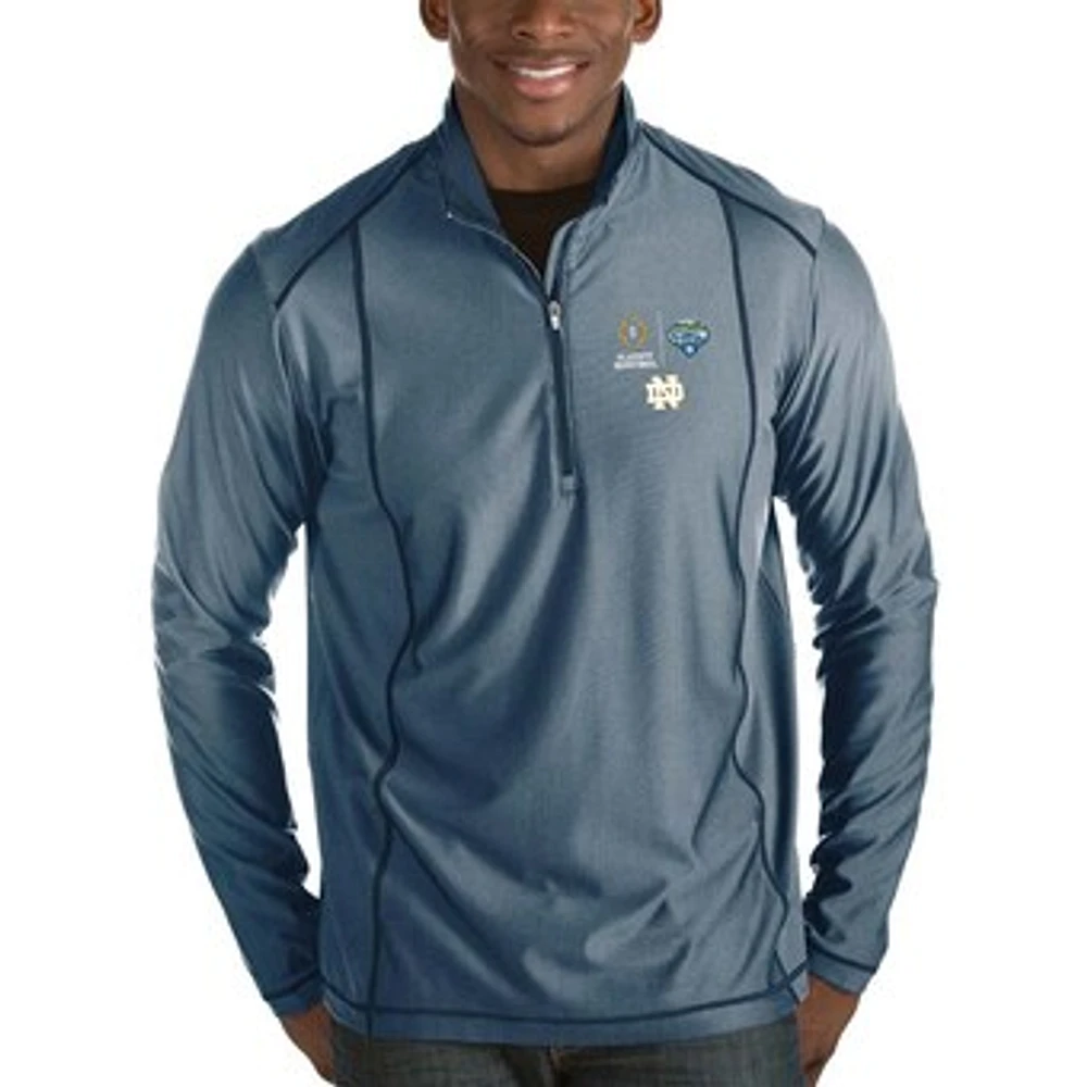 Men's Antigua Navy Notre Dame Fighting Irish College Football Playoff 2018 Cotton Bowl Bound Tempo Half-Zip Pullover Jacket