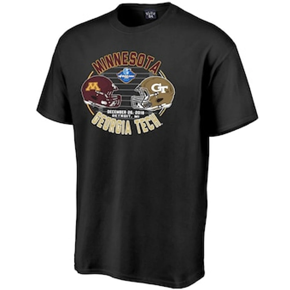 Men's Blue 84 Black Minnesota Golden Gophers vs. Georgia Tech Yellow Jackets 2018 Quick Lane Bowl Matchup T-Shirt