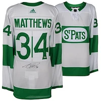 Auston Matthews Toronto Maple Leafs Autographed Green Toronto St. Pats Adidas Authentic Jersey