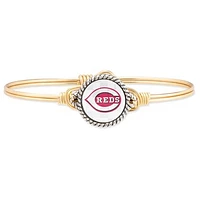 Women's Luca + Danni Gold Cincinnati Reds Petite Bangle Bracelet