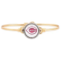 Women's Luca + Danni Gold Cincinnati Reds Petite Bangle Bracelet