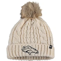 Women's '47 Cream Denver Broncos Meeko Cuffed Knit Hat With Pom