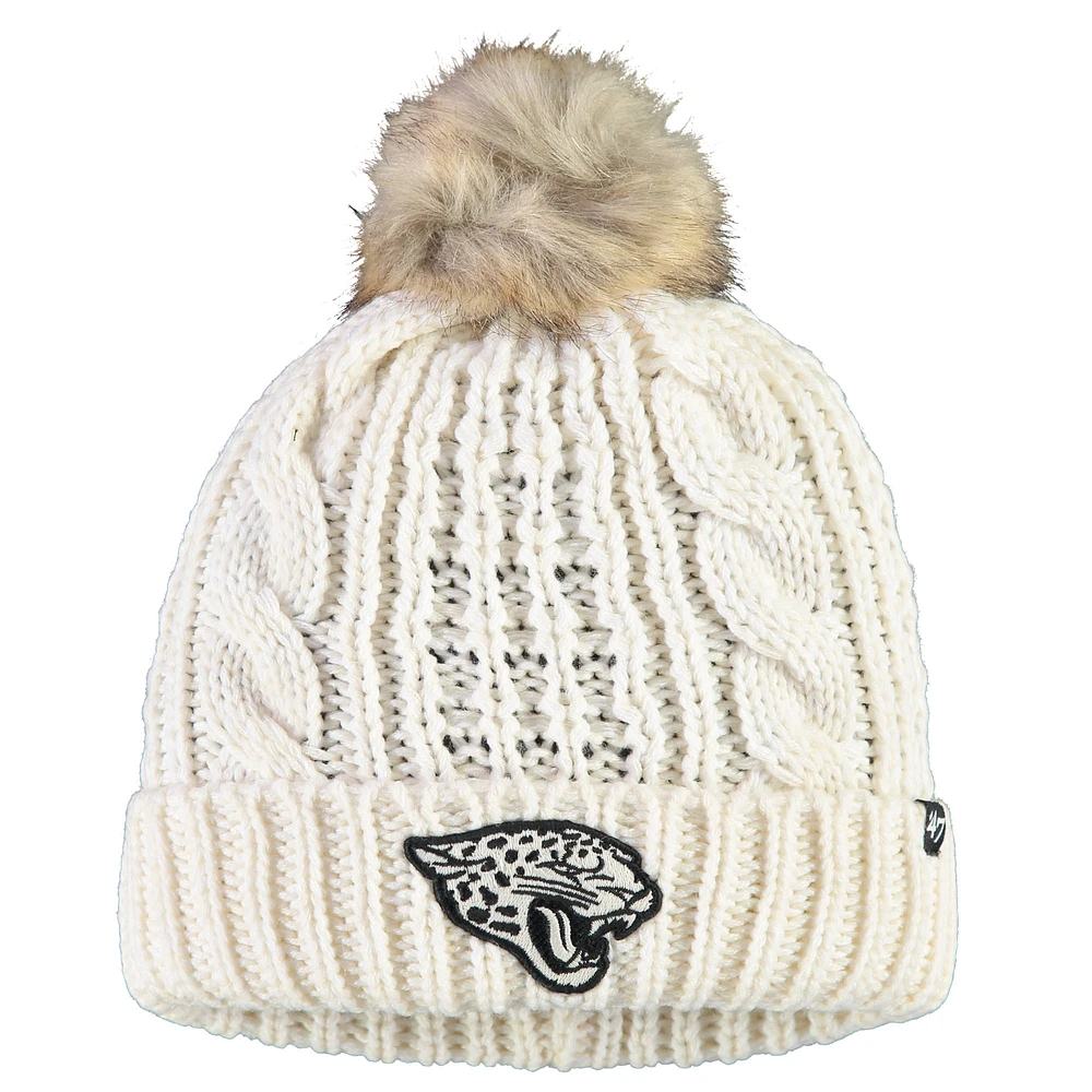 Women's '47 Cream Jacksonville Jaguars Meeko Cuffed Knit Hat With Pom