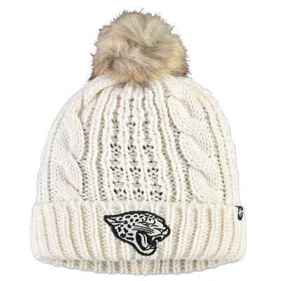 Women's '47 Cream Jacksonville Jaguars Meeko Cuffed Knit Hat With Pom