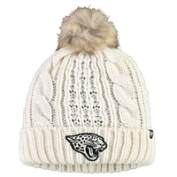 Women's '47 Cream Jacksonville Jaguars Meeko Cuffed Knit Hat With Pom