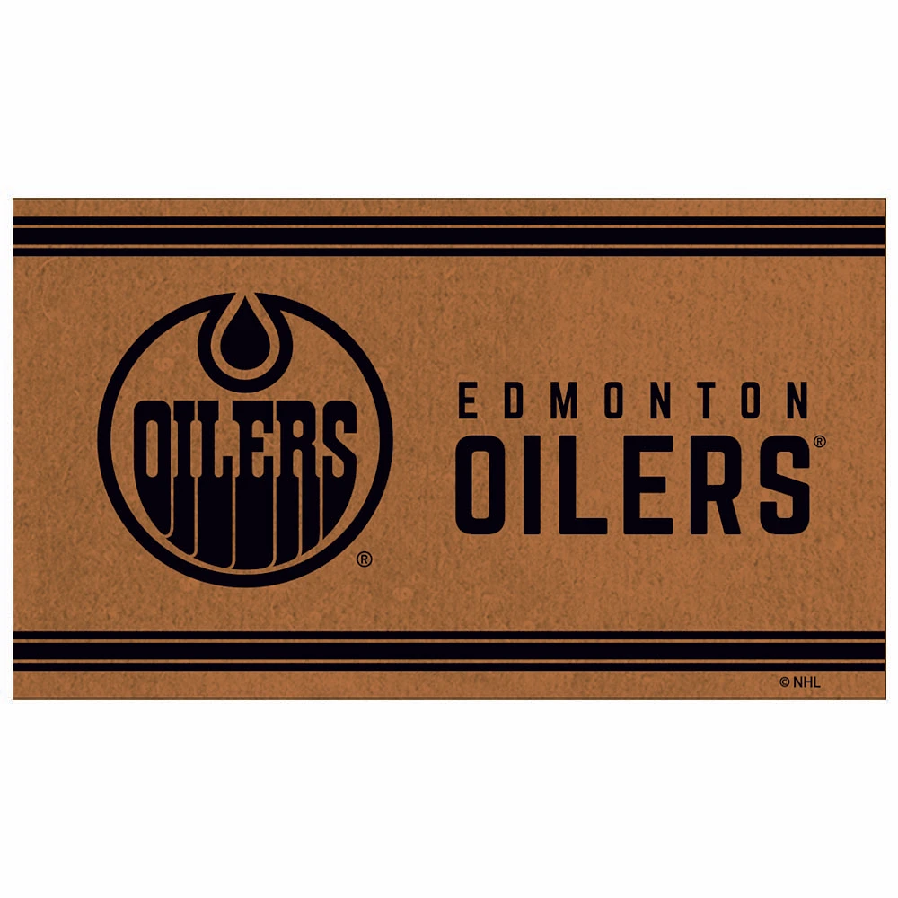 Brown Edmonton Oilers 30'' x 18'' Logo Turf Mat