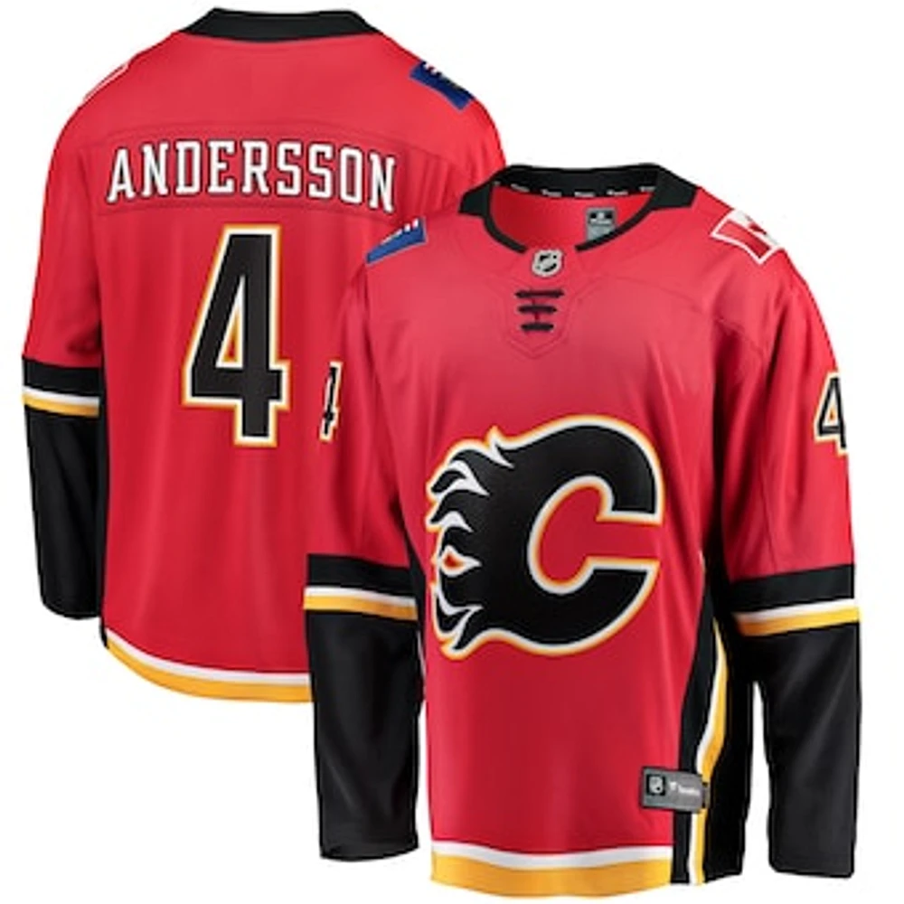 Men's Fanatics Rasmus Andersson Red Calgary Flames Alternate Breakaway - Player Jersey