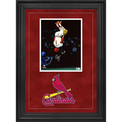 Ozzie Smith St. Louis Cardinals Deluxe Framed Autographed 8" x 10" Vertical Flip Photograph