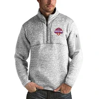 Men's Antigua Gray Clemson Tigers College Football Playoff 2018 National Champions Fortune Quarter-Zip Pullover Jacket